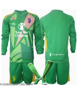 Günstige Juventus Torwart Auswärts Trikotsatzt Kinder 2024-25 Langarm (+ Kurze Hosen)